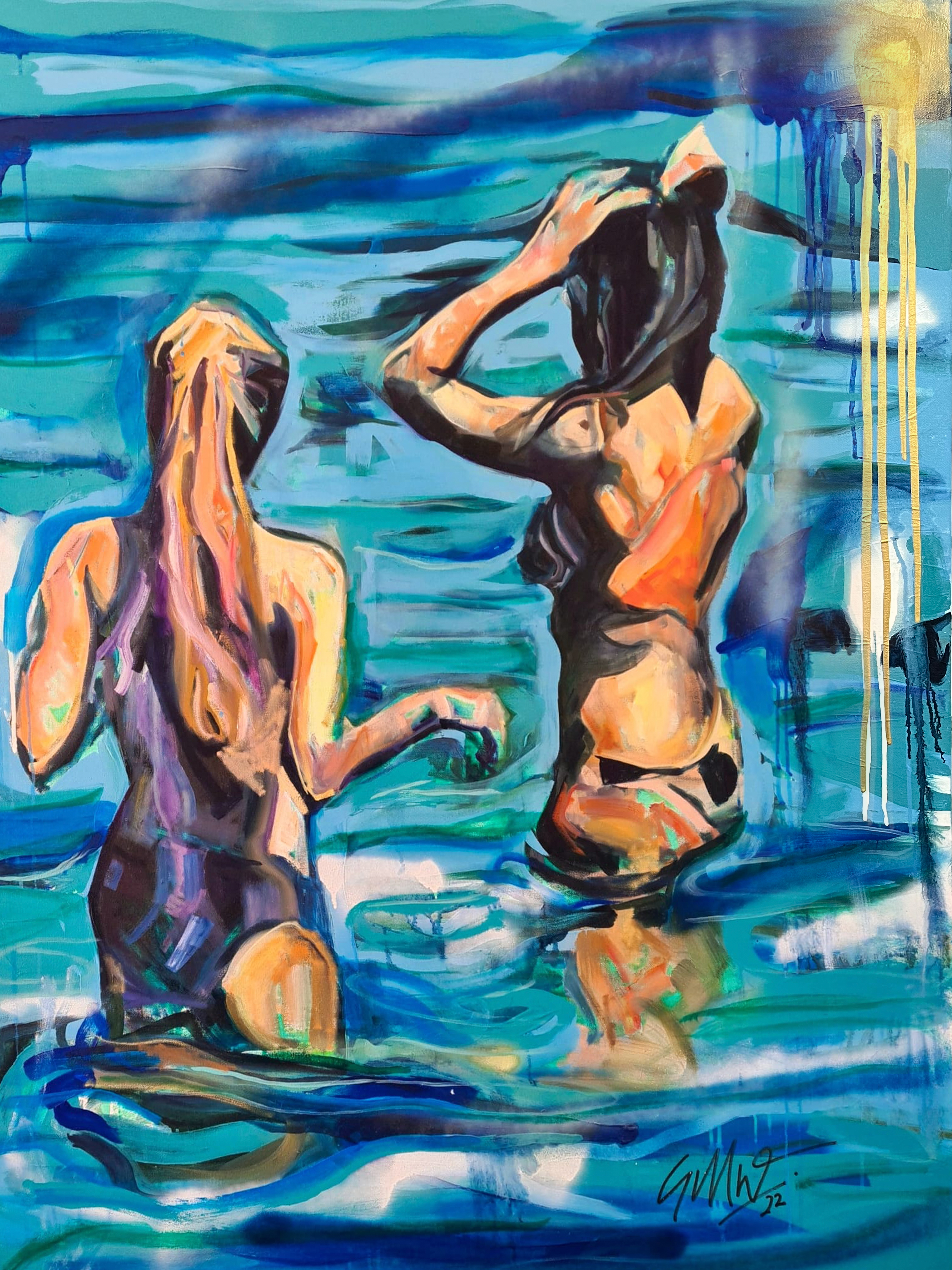 Bathers in Catalan Bay